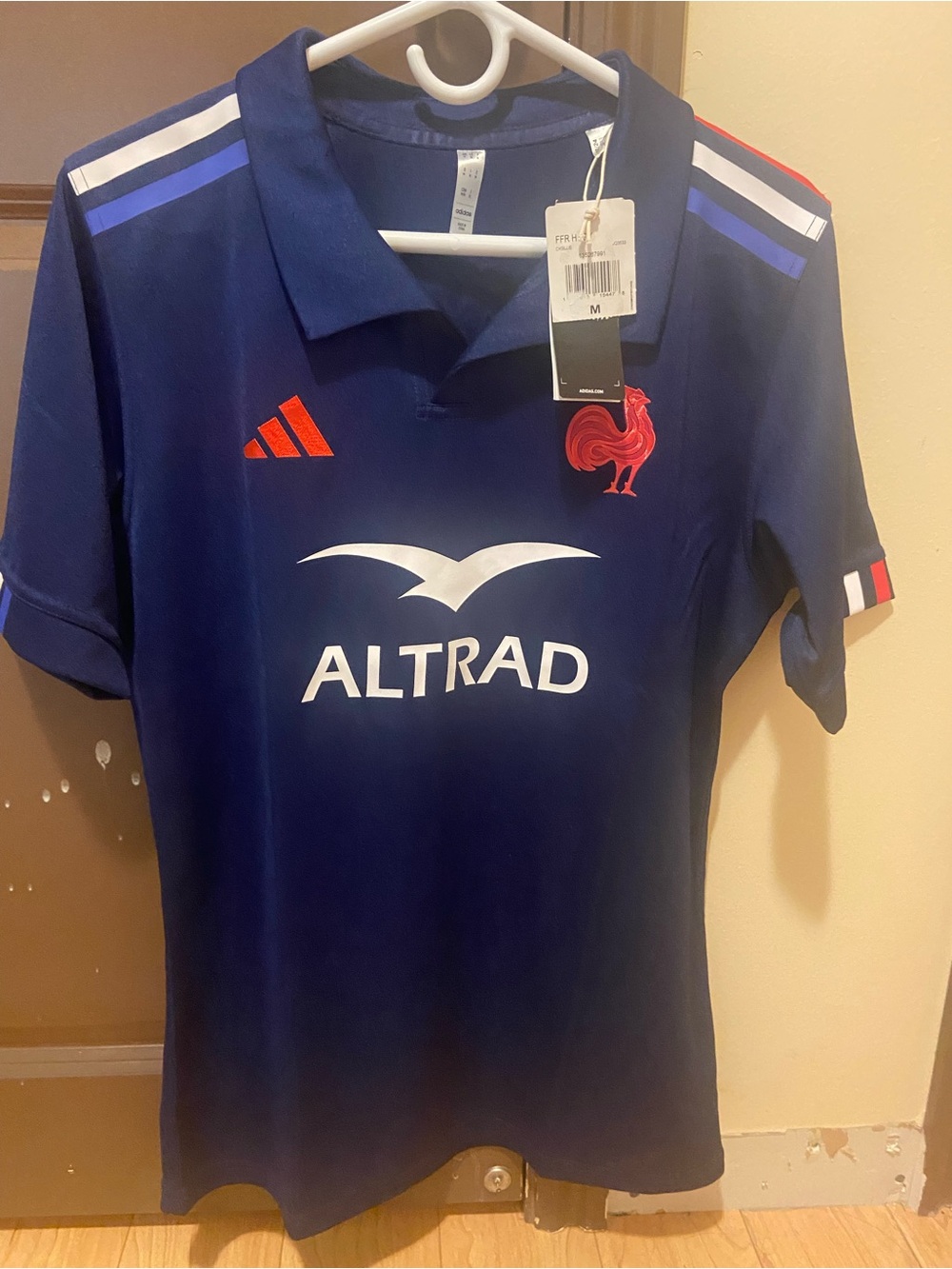 adidas Navy Blue France Rugby Shirt with Red and White Accents